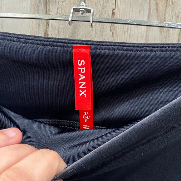 New! Spanx Navy Blue Velvet Velour Skinny Leggings Womens Size Small - Picture 5 of 8